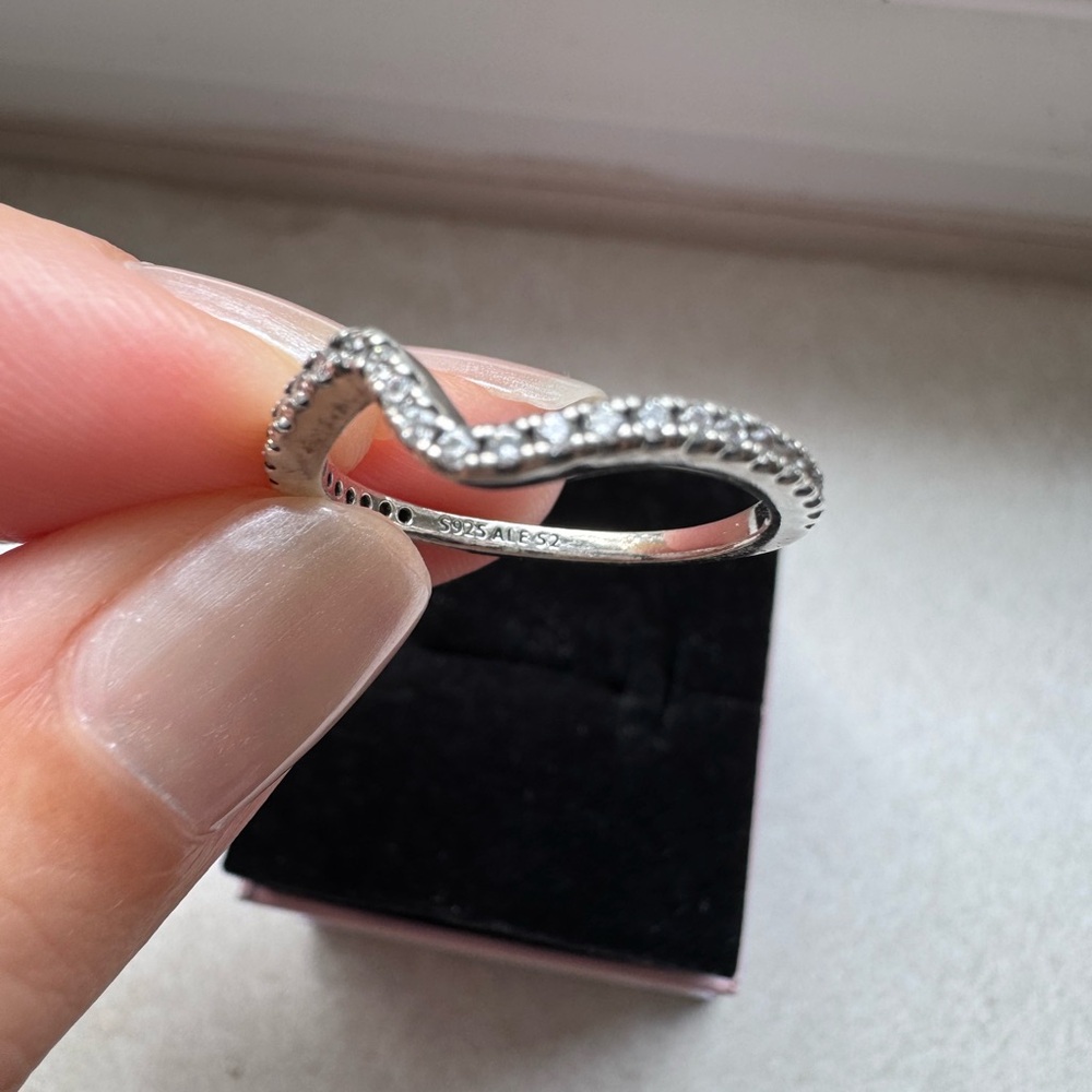 Pandora Sparkle Silver Wave Ring - Picture 7 of 8